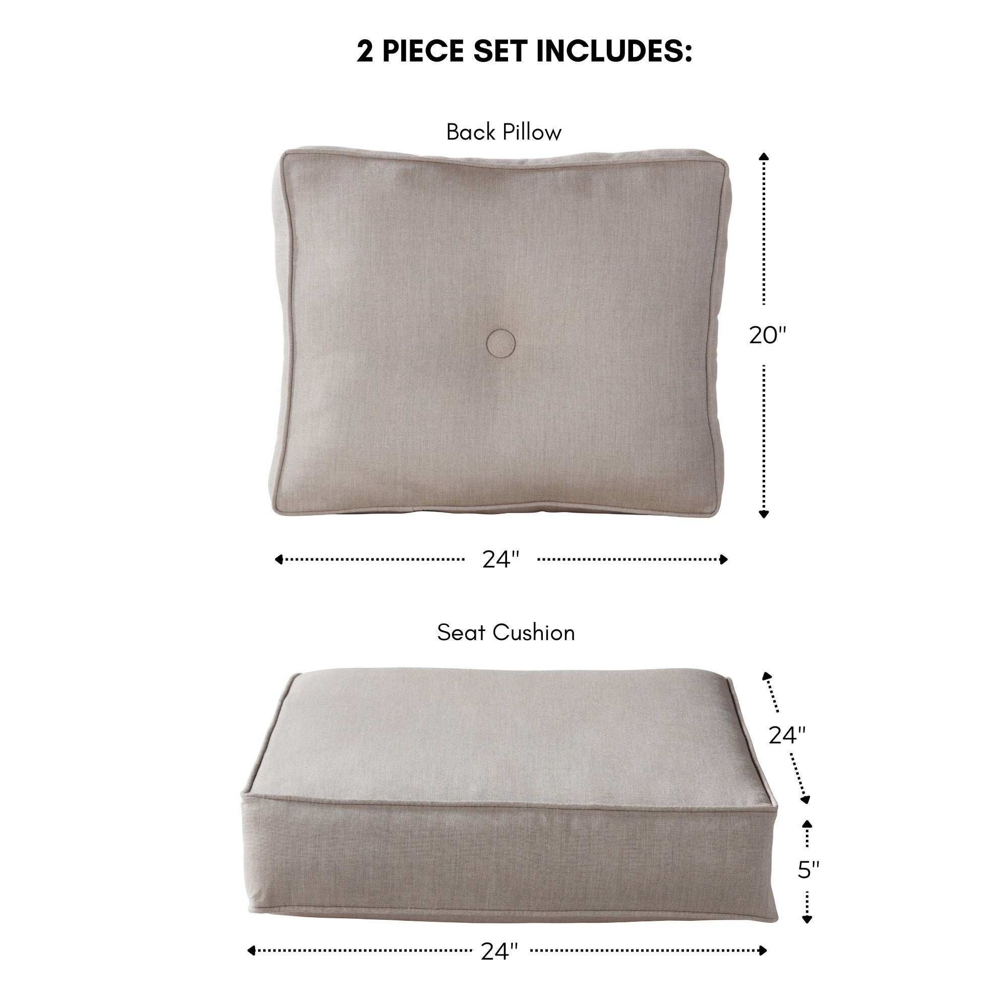 Ensemble de 2 coussins d'extérieur Sunbrella Premium pour siège profond