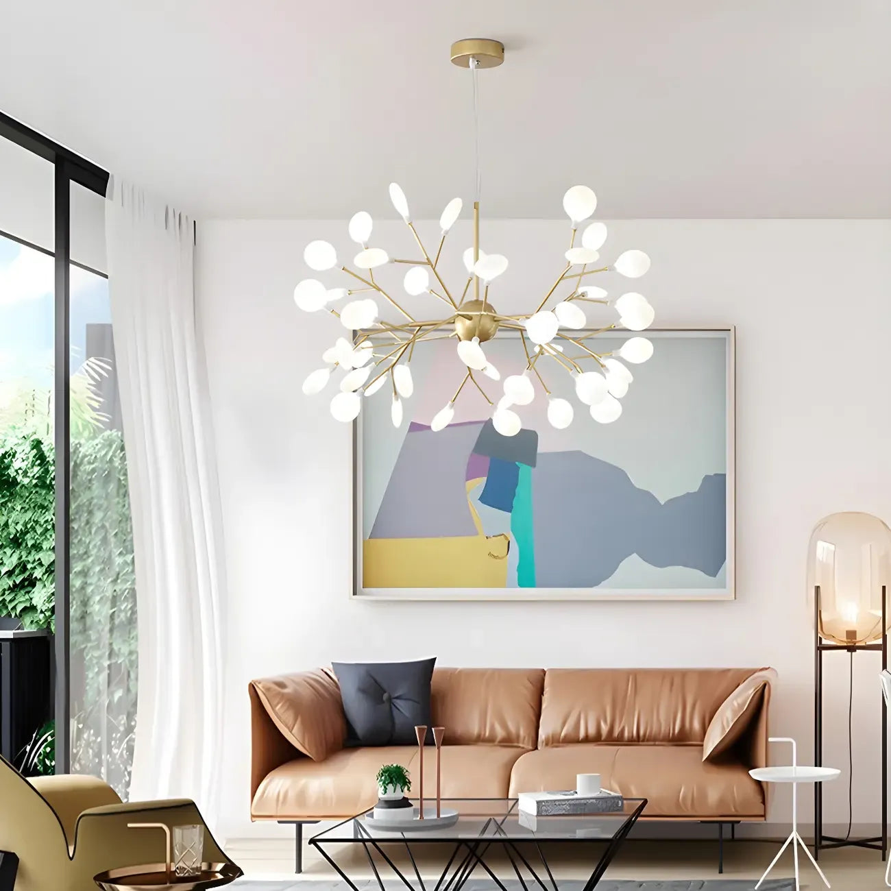 Lustre moderne géométrique Sputnik en forme d'étoile