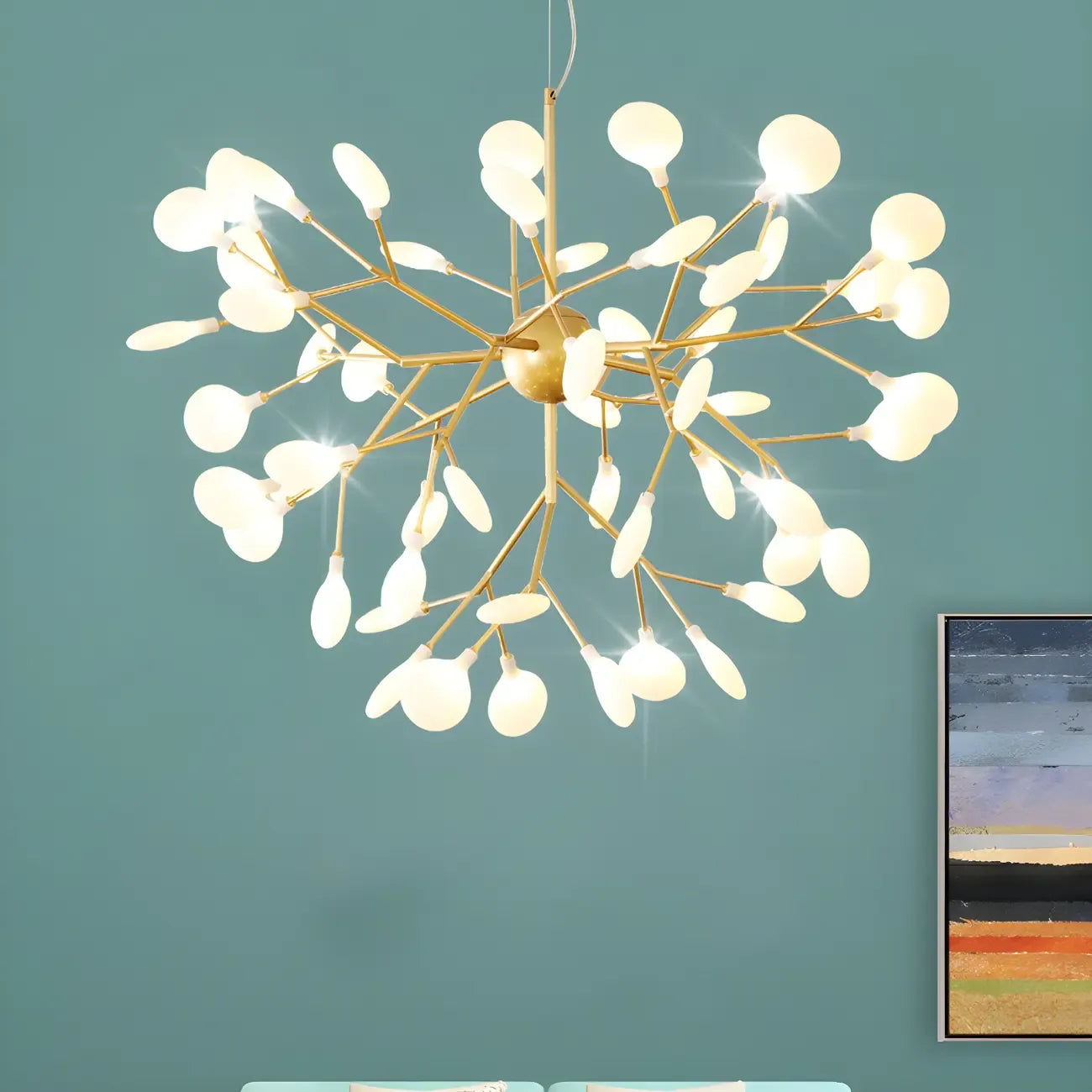 Lustre moderne géométrique Sputnik en forme d'étoile