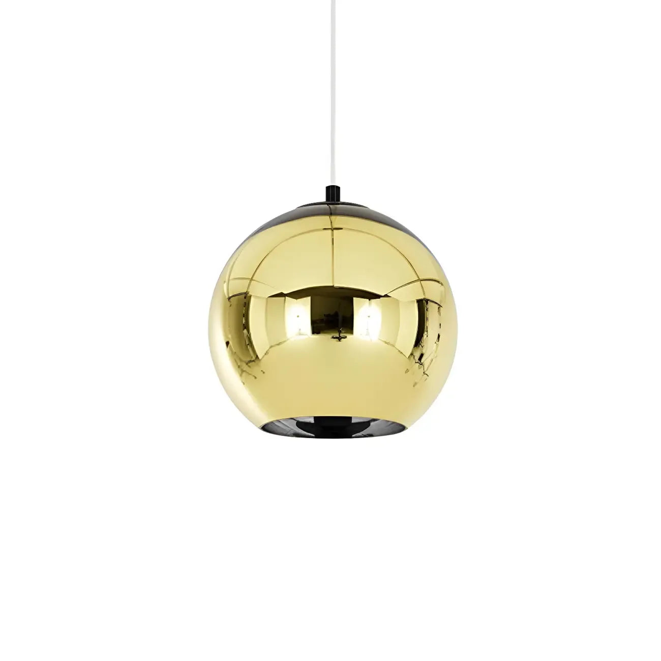 Suspension de cuisine en verre miroir avec globe