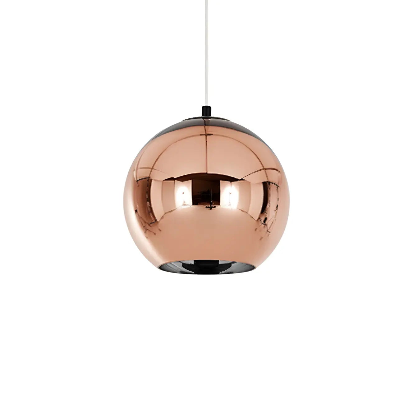 Suspension de cuisine en verre miroir avec globe