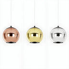 Suspension de cuisine en verre miroir avec globe