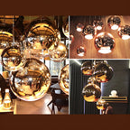 Suspension de cuisine en verre miroir avec globe