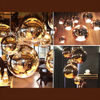 Suspension de cuisine en verre miroir avec globe