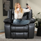 Fauteuil inclinable à large assise en cuir durable avec massage et chauffage