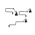 Applique murale industrielle à bras articulé en aluminium noir