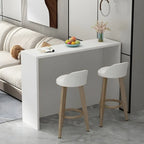 Table de bar rectangulaire blanche en bois pour salon