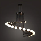 Lustre linéaire moderne en verre noir