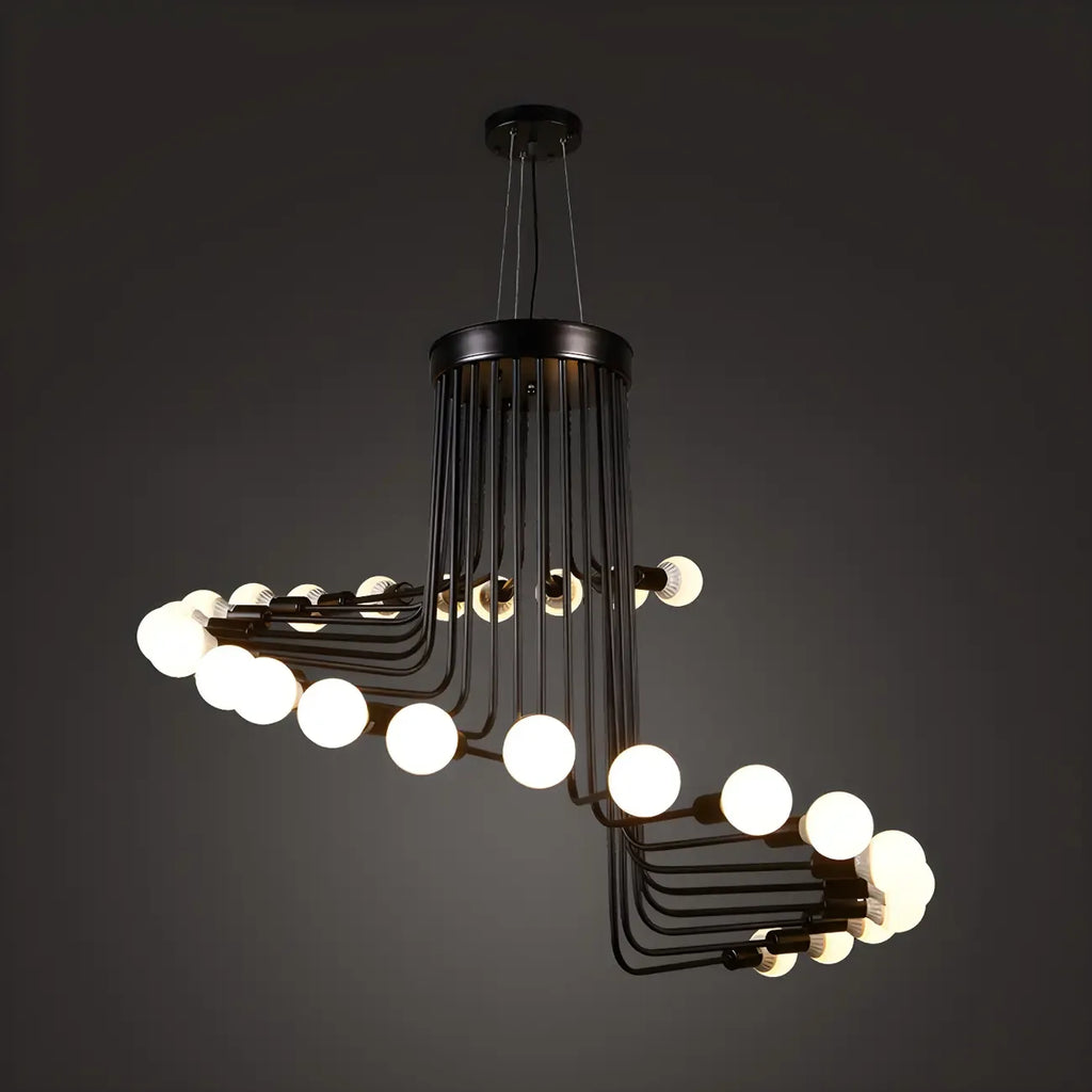 Lustre linéaire moderne en verre noir