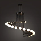 Lustre linéaire moderne en verre noir