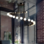 Lustre linéaire moderne en verre noir