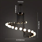 Lustre linéaire moderne en verre noir