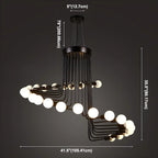 Lustre linéaire moderne en verre noir