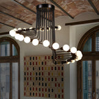 Lustre linéaire moderne en verre noir