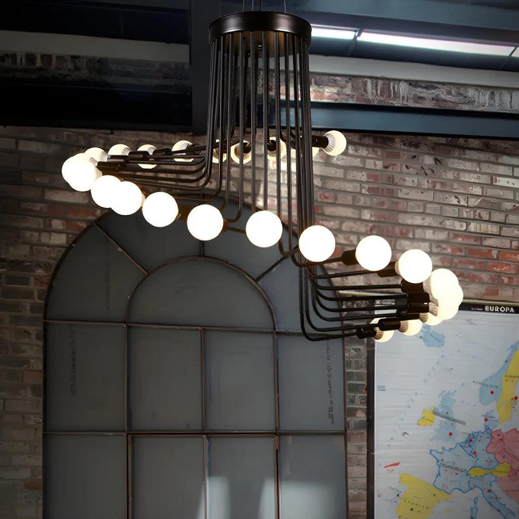 Lustre linéaire moderne en verre noir