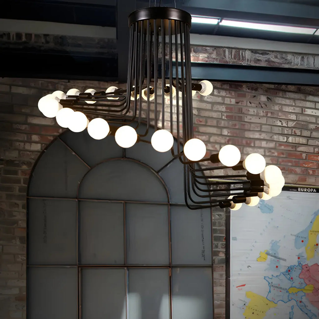 Lustre linéaire moderne en verre noir