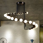 Lustre linéaire moderne en verre noir