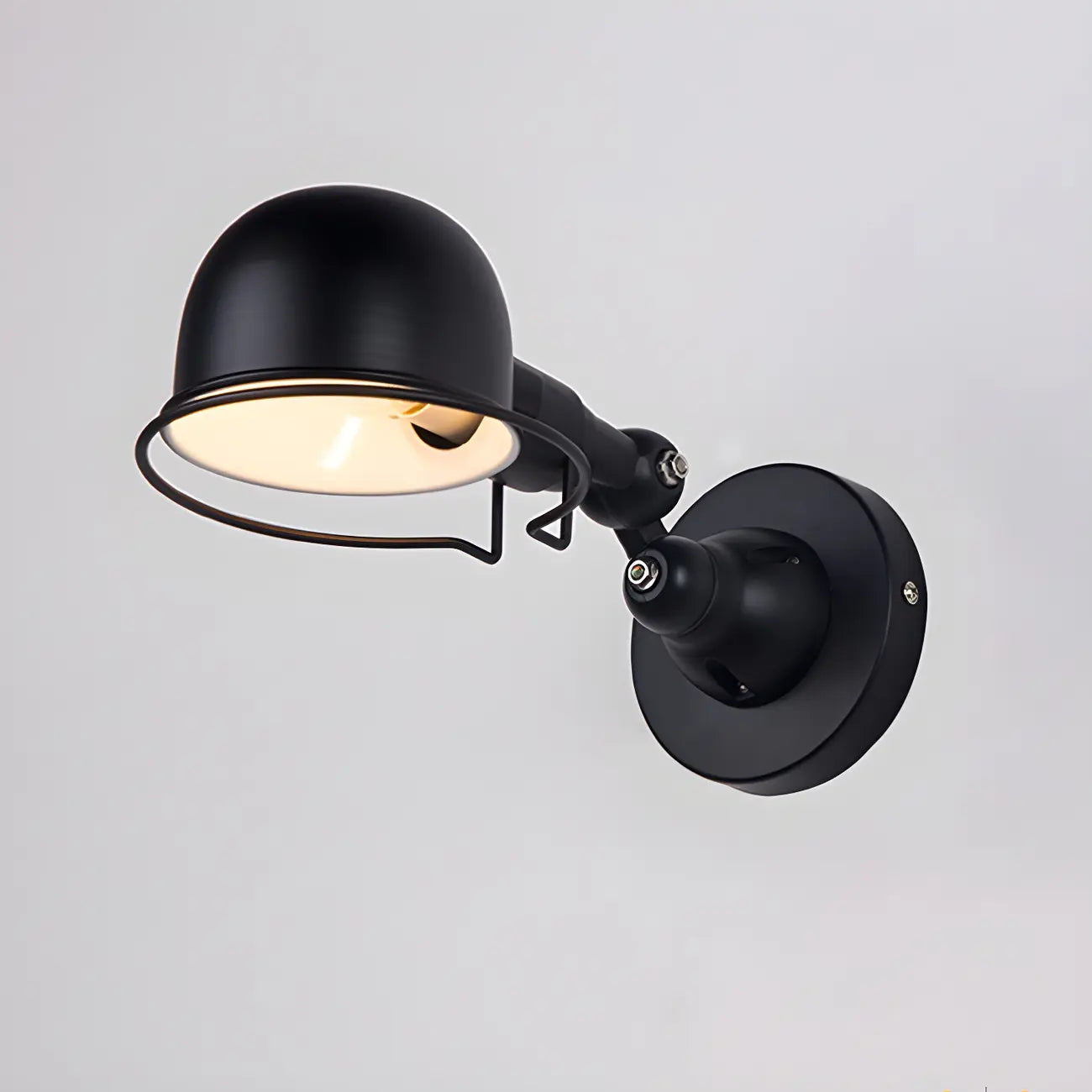 Applique murale industrielle noire à dôme de 12 pouces avec bras réglable