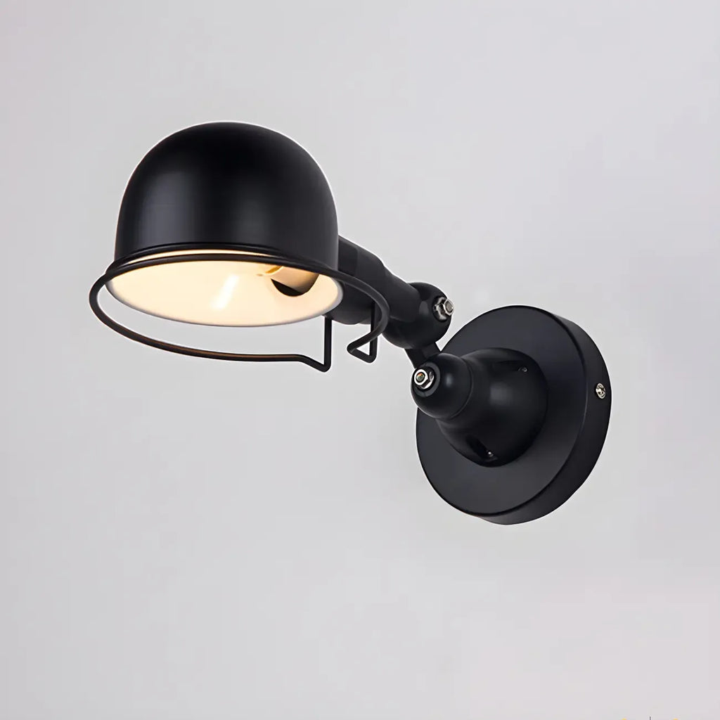Applique murale industrielle noire à dôme de 12 pouces avec bras réglable