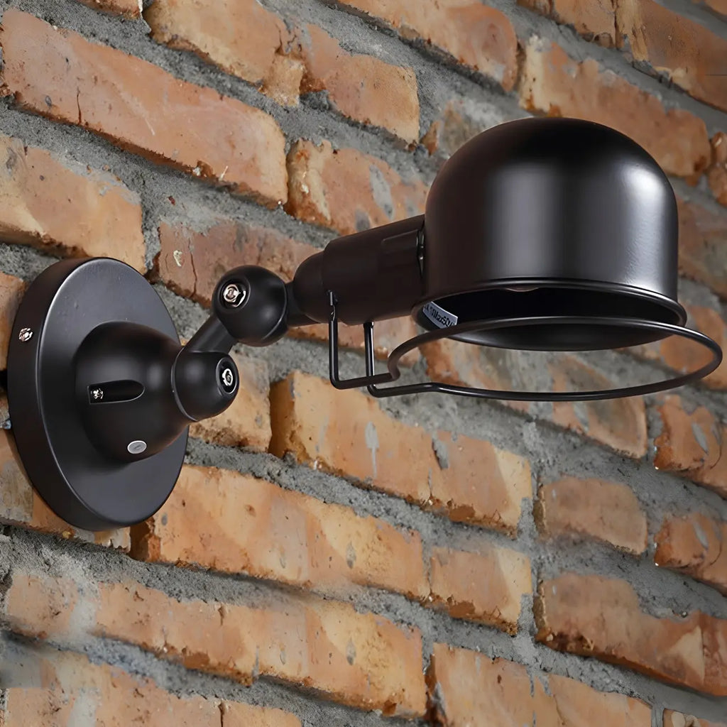 Applique murale industrielle noire à dôme de 12 pouces avec bras réglable