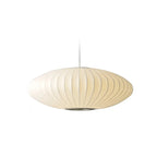 Suspension LED contemporaine en soie blanche en forme de disque