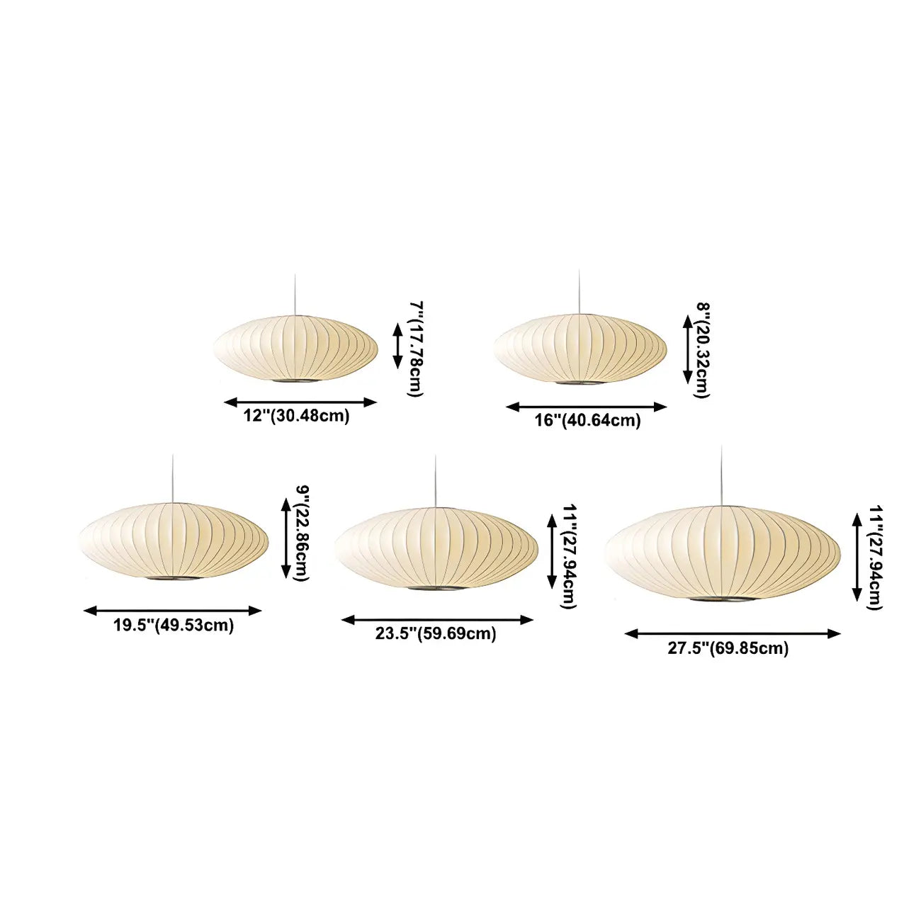Suspension LED contemporaine en soie blanche en forme de disque