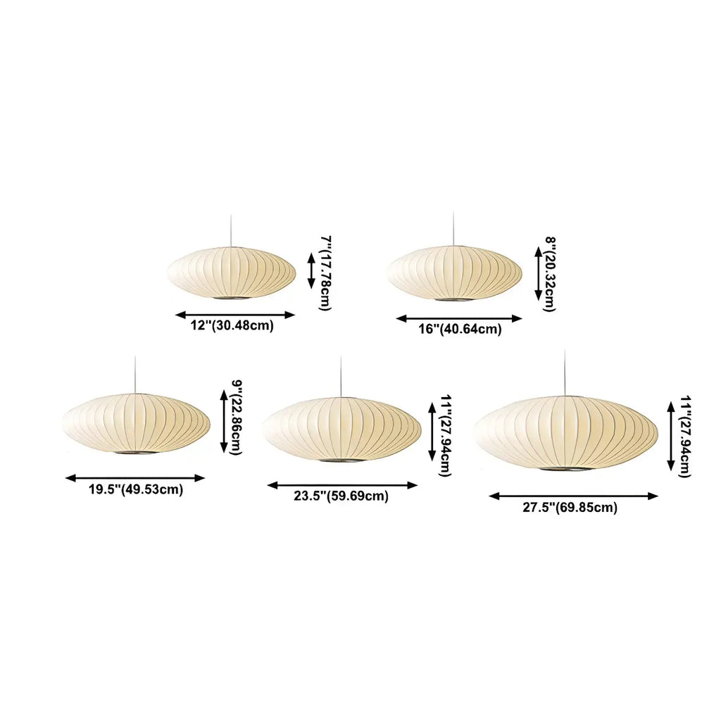 Suspension LED contemporaine en soie blanche en forme de disque