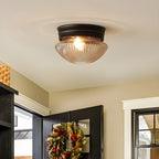 Plafonnier LED encastré en verre ambré bronze classique