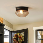 Plafonnier LED encastré en verre ambré bronze classique