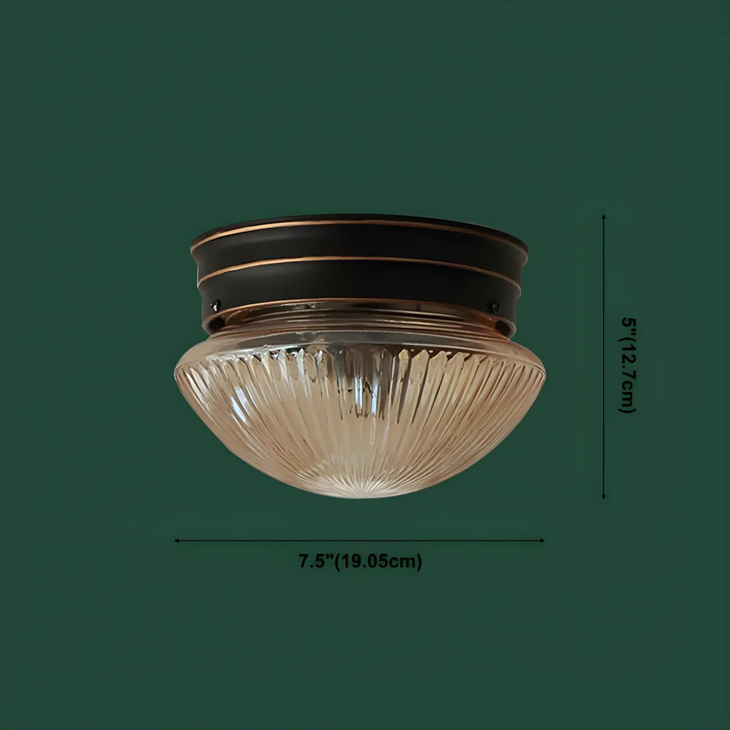 Plafonnier LED encastré en verre ambré bronze classique