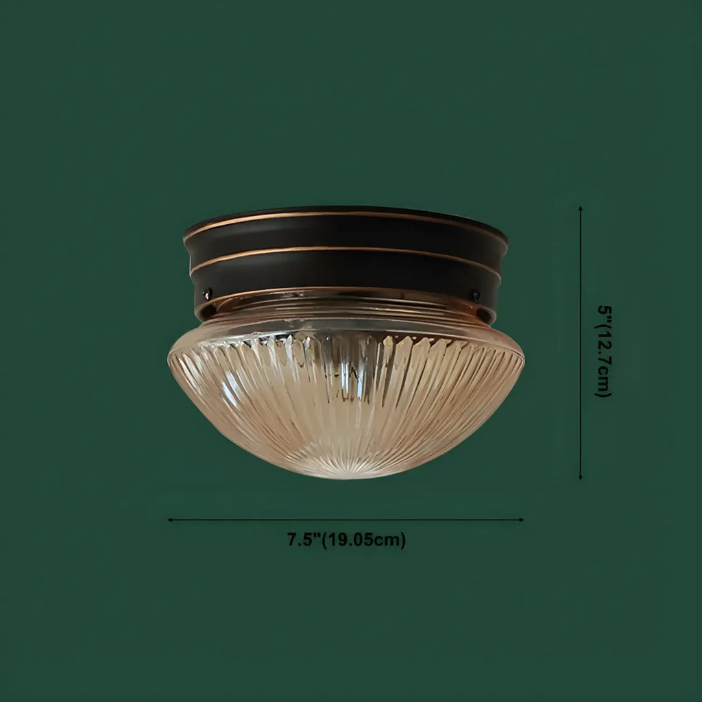 Plafonnier LED encastré en verre ambré bronze classique