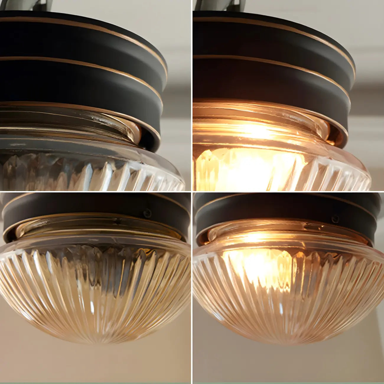 Plafonnier LED encastré en verre ambré bronze classique