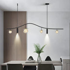 Lampadario a sospensione moderno ed elegante a 6 luci con globi per isola cucina