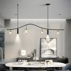 Lampadario a sospensione moderno ed elegante a 6 luci con globi per isola cucina