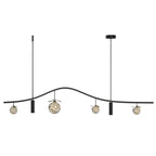 Lampadario a sospensione moderno ed elegante a 6 luci con globi per isola cucina