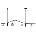 Lampadario a sospensione moderno ed elegante a 6 luci con globi per isola cucina