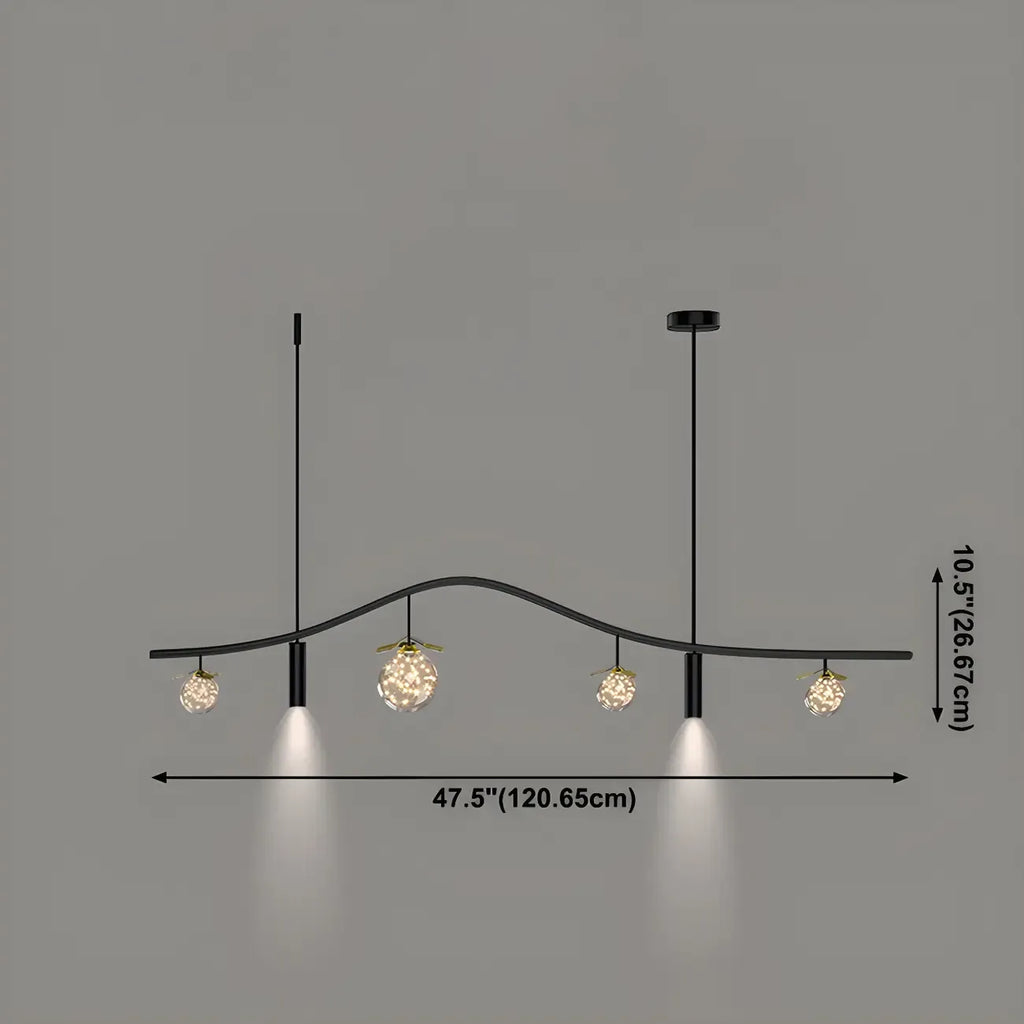 Lampadario a sospensione moderno ed elegante a 6 luci con globi per isola cucina