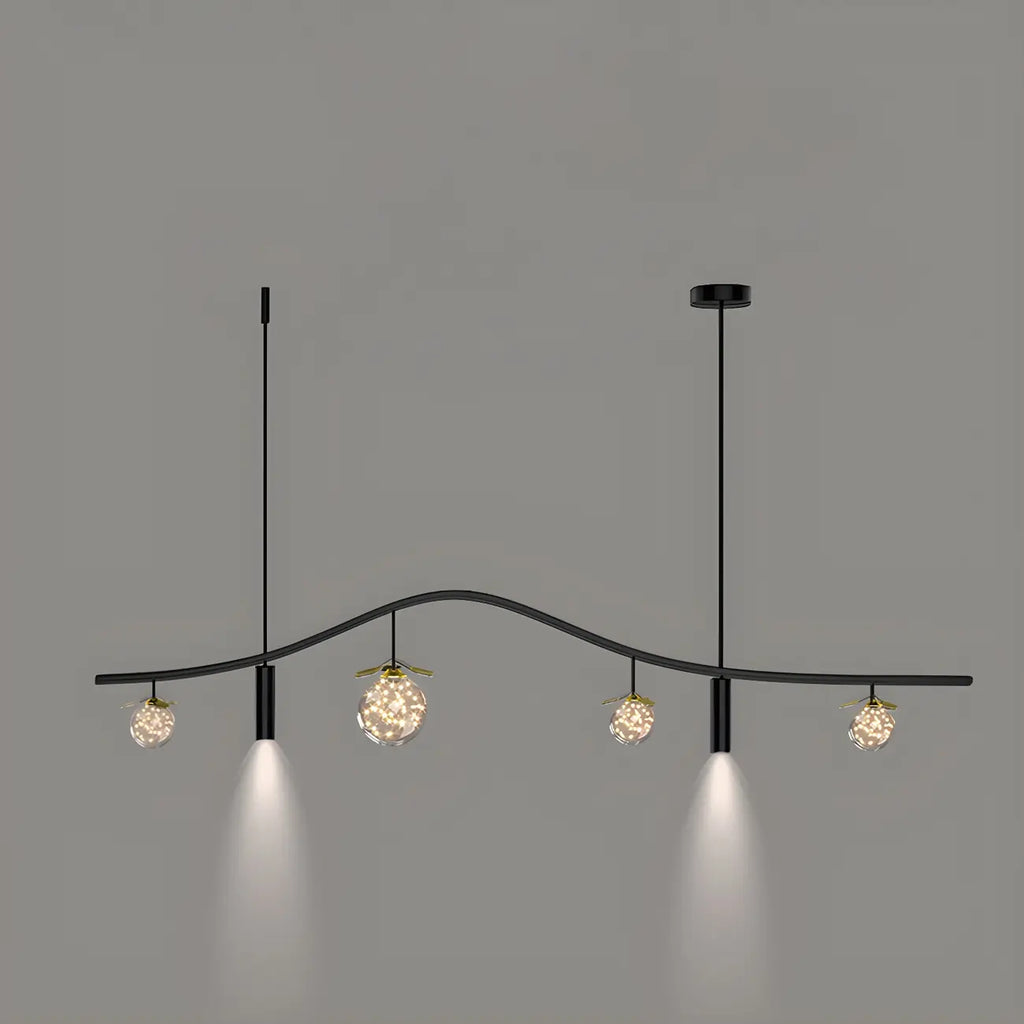 Lampadario a sospensione moderno ed elegante a 6 luci con globi per isola cucina
