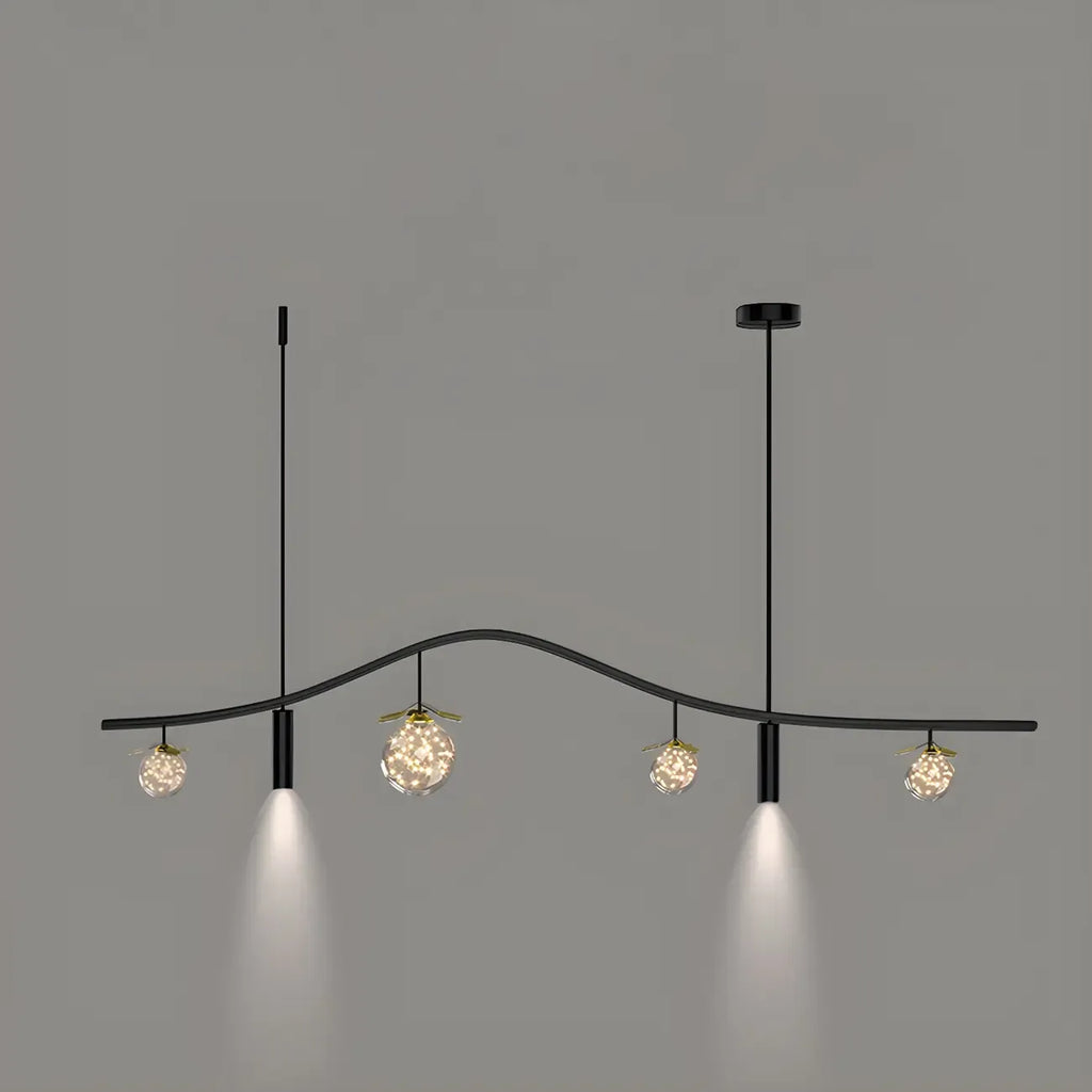Lampadario a sospensione moderno ed elegante a 6 luci con globi per isola cucina