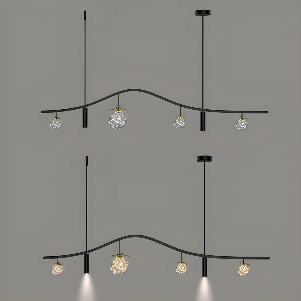 Lampadario a sospensione moderno ed elegante a 6 luci con globi per isola cucina