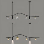 Lampadario a sospensione moderno ed elegante a 6 luci con globi per isola cucina