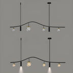 Lampadario a sospensione moderno ed elegante a 6 luci con globi per isola cucina