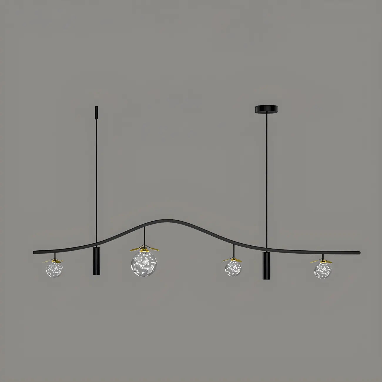 Lampadario a sospensione moderno ed elegante a 6 luci con globi per isola cucina