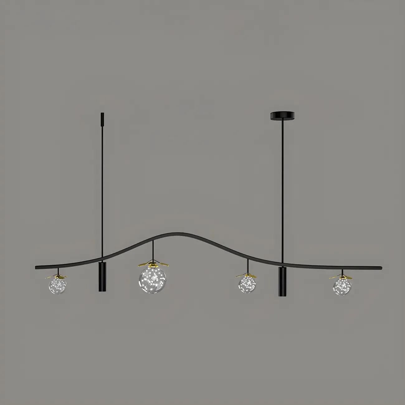 Lampadario a sospensione moderno ed elegante a 6 luci con globi per isola cucina