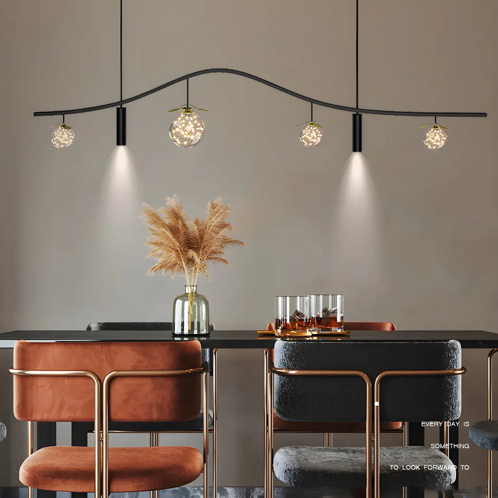 Lampadario a sospensione moderno ed elegante a 6 luci con globi per isola cucina