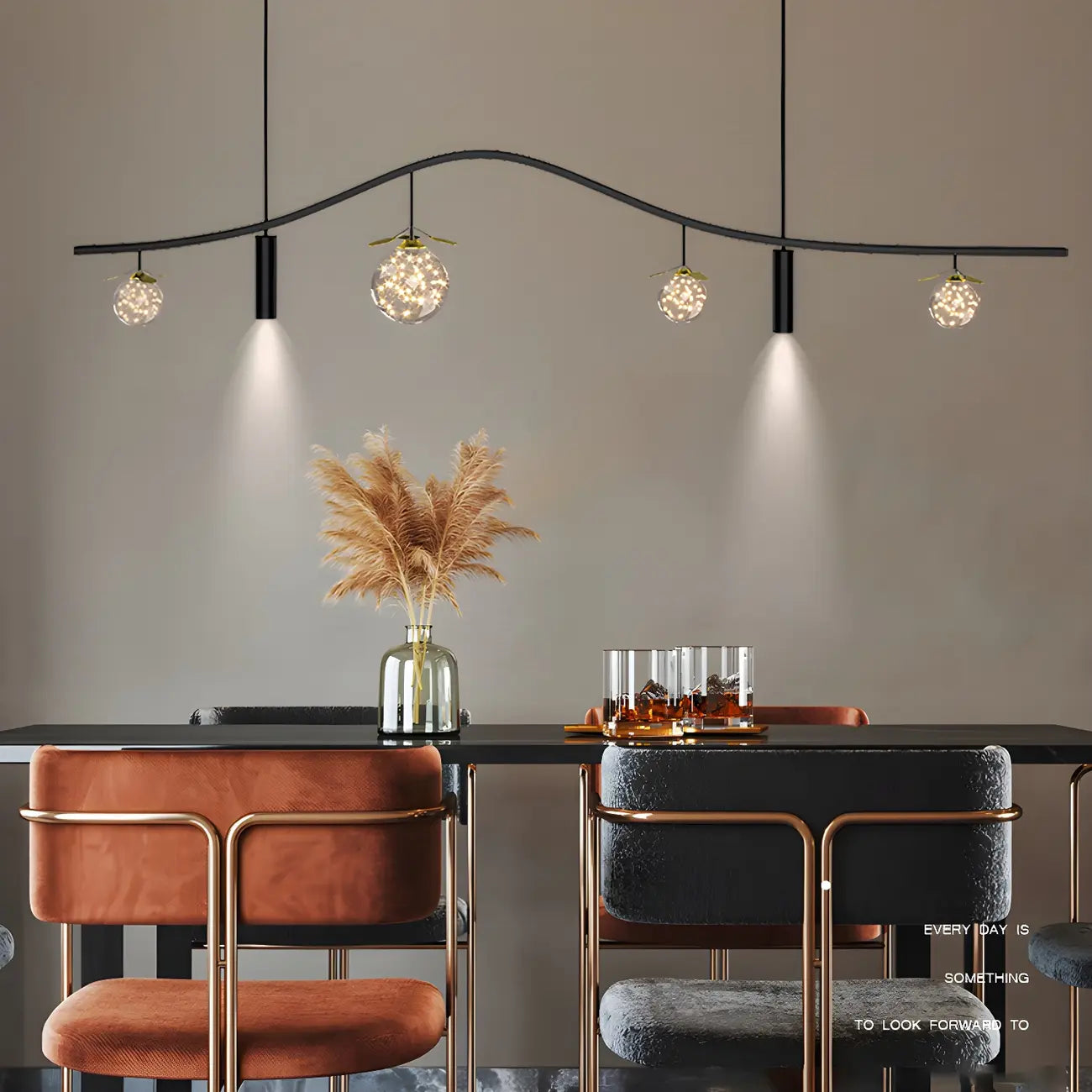 Lampadario a sospensione moderno ed elegante a 6 luci con globi per isola cucina