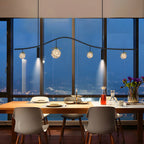 Lampadario a sospensione moderno ed elegante a 6 luci con globi per isola cucina