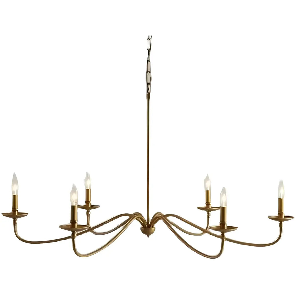 Lustre industriel vintage en métal à 6 lumières, de style candélabre.