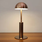 Lampe de table sans fil élégante avec abat-jour LED en métal doré