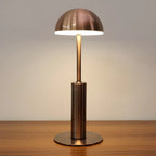 Lampe de table sans fil élégante avec abat-jour LED en métal doré